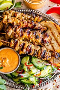 Chicken Satay With Peanut Sauce